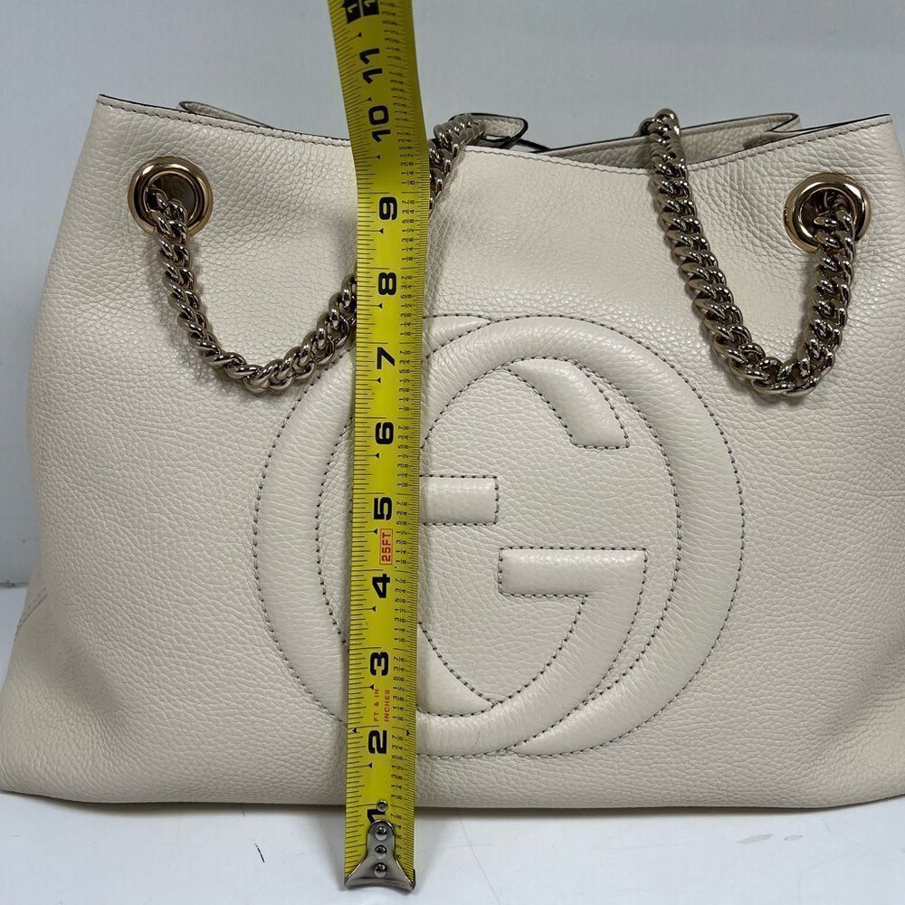Gucci Soho Leather Medium ChainStrap Tote Ivory/off white - Picture 4 of 12
